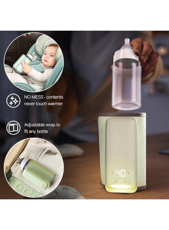 Exrp Portable Bottle Warmer for Breastmilk or Baby Formula - Fast Heating + Leak-Proof + Adjustable Travel Warmer with Battery-Powered Temperature Display, Flashlight - 6000MAH Rechargeable Battery - Image 5